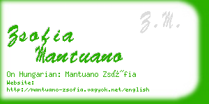 zsofia mantuano business card